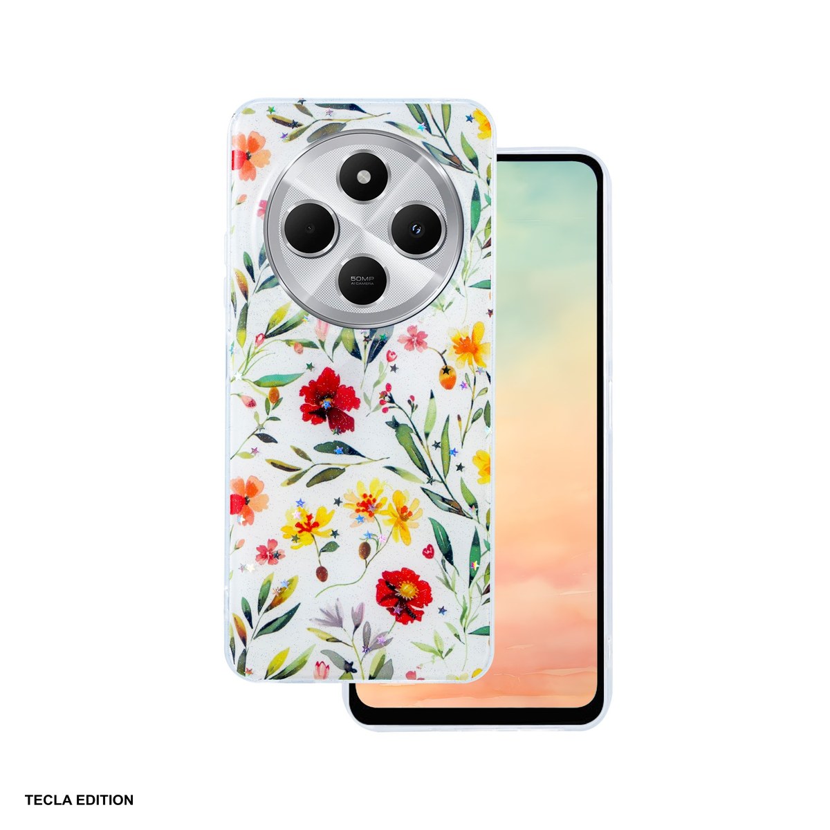Huse si protectii pentru Xiaomi Redmi 14C 4G - Husa Glow Glam pentru Xiaomi Redmi 14C 4G, Carcasa, Alb