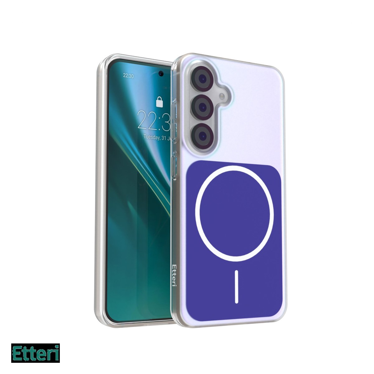 Huse si protectii pentru Samsung Galaxy S25 - Husa Etteri Hidden Pearl pentru Samsung Galaxy S25, Carcasa magnetica, Albastru inchis