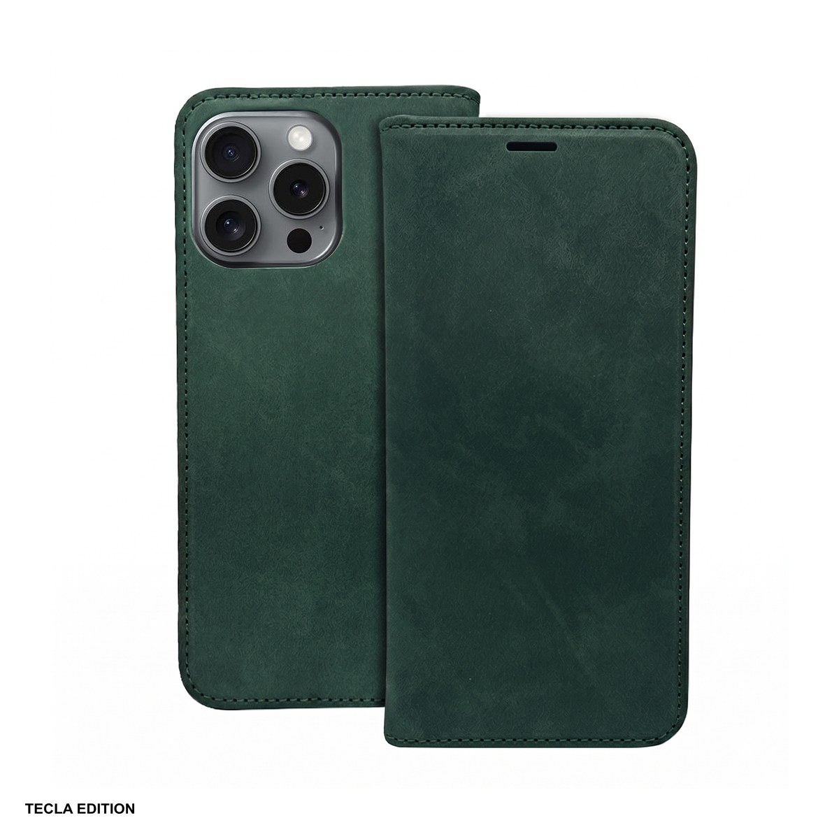 Huse si protectii pentru Samsung Galaxy A57 5G - Husa Smart Suede pentru Samsung Galaxy A57 5G, tip carte cu inchidere magnetica, Verde
