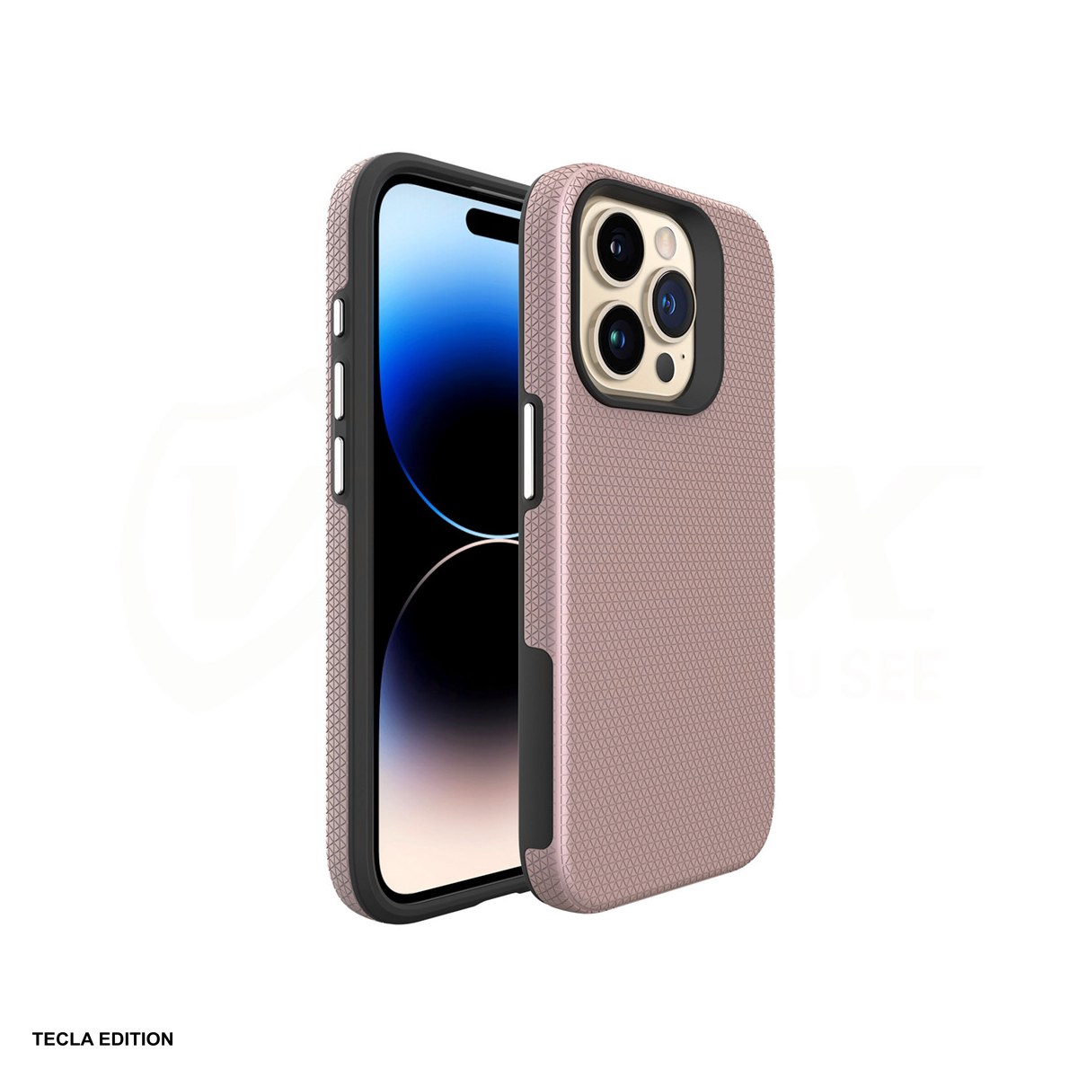Huse si protectii smartphone - Husa Vmax Triangle pentru Apple iPhone 14 Pro, Carcasa, Rose Gold Metallic