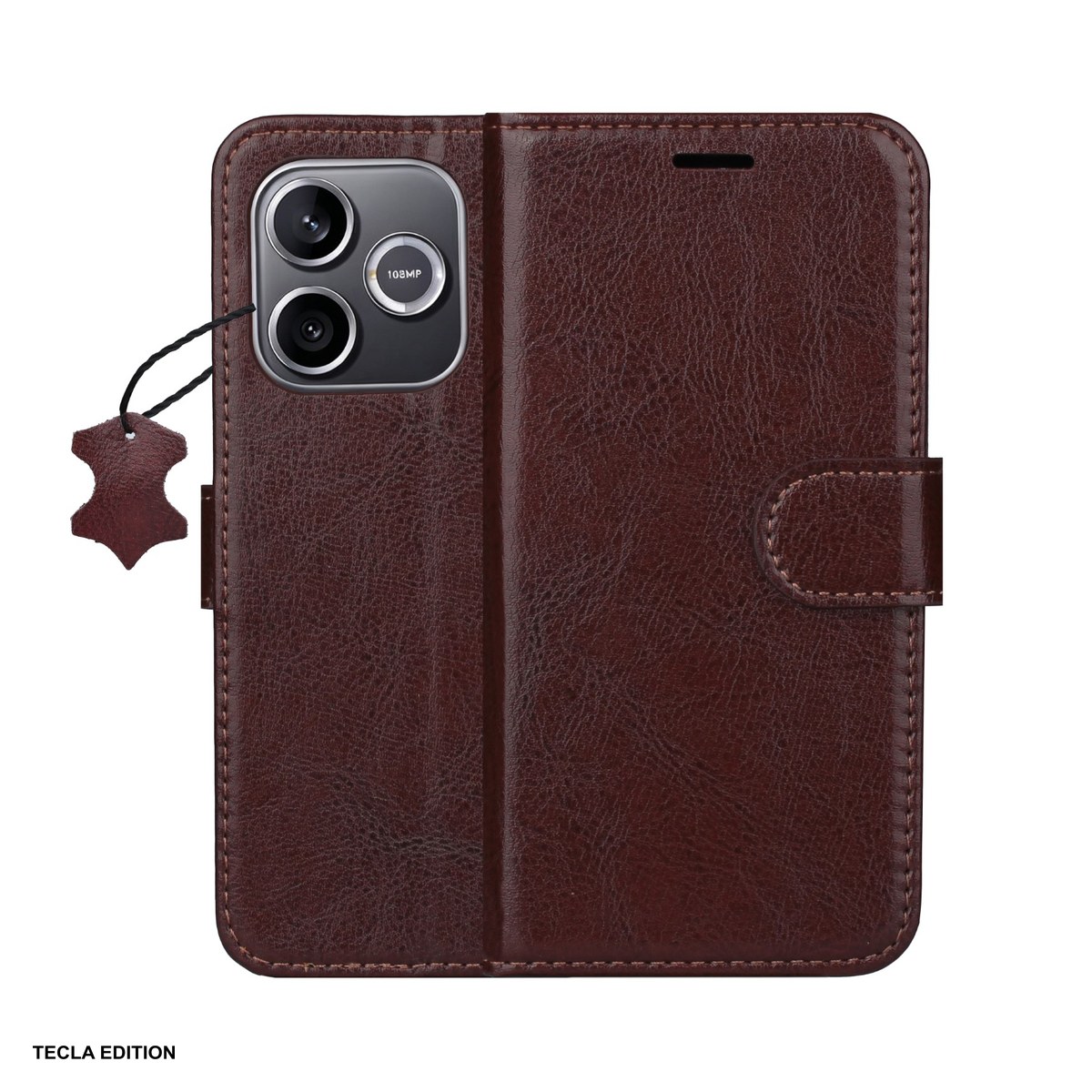 Huse si protectii pentru Honor 600 Lite - Husa Smart Luxe leather pentru Honor 600 Lite, tip carte cu inchidere magnetica, Maro