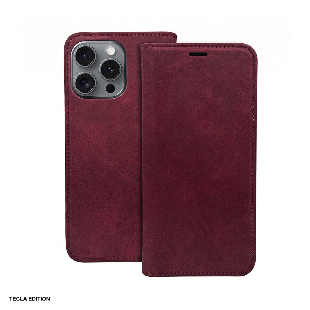 Huse si protectii pentru Honor 600 - Husa Smart Suede pentru Honor 600, 600 Pro, tip carte cu inchidere magnetica, Visiniu