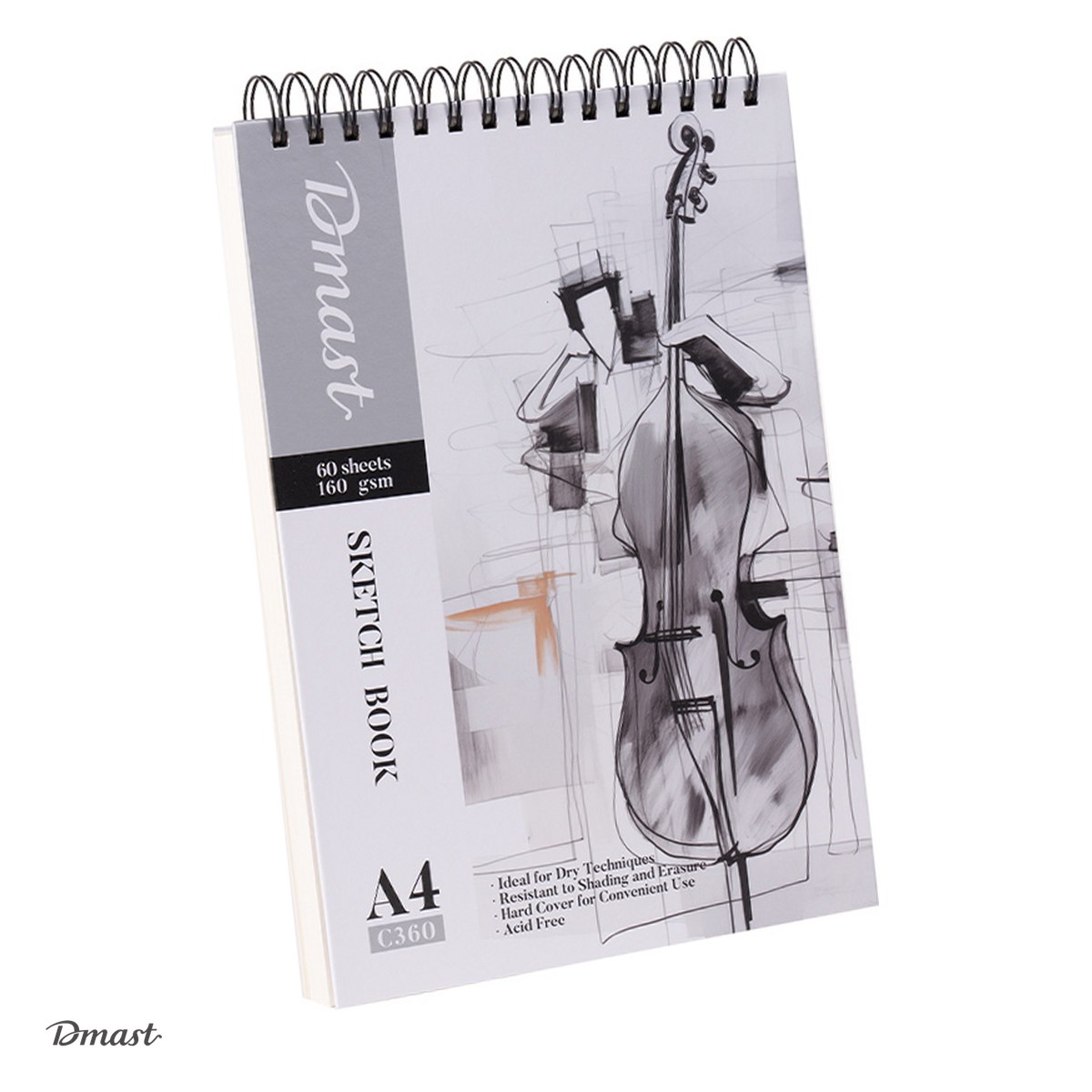 Blocuri de desen - Bloc de schite Dmast by Pebeo A4, pentru schite, 60 file, 160 g/mp, portret